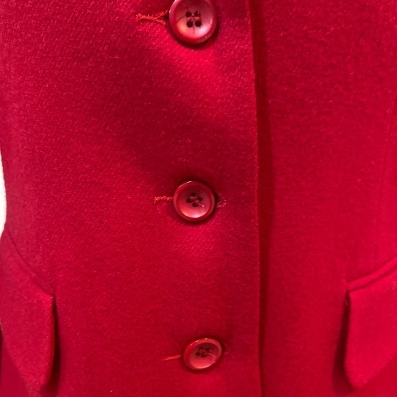 Vintage Norton McNaughton red 100% wool blazer jacket lined notched collar 10p - Picture 4 of 16